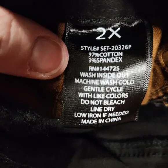 American Bazi Jeans Pants color block black and Brown 2X 2358 - Picture 6 of 7